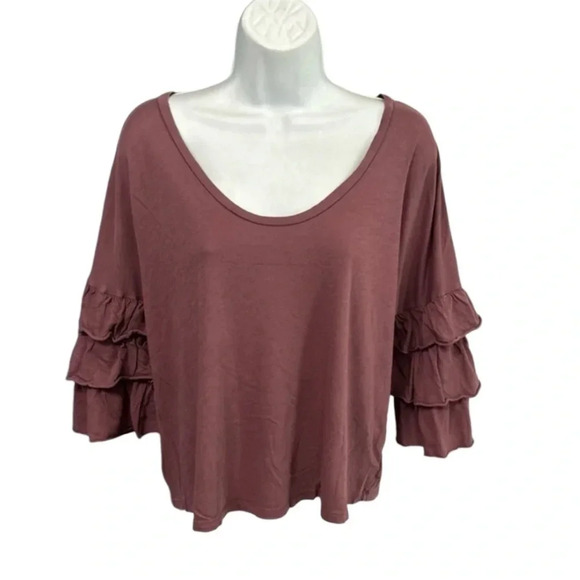 Women's Medium Popover Cropped Top Stretch Tiered Boho Fairycore Grunge - Picture 4 of 13